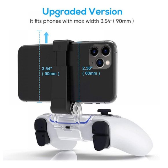 PS5 Controller Phone Holder Adjustable Mobile Phone Gaming Clip Mount Stand - Picture 2 of 6